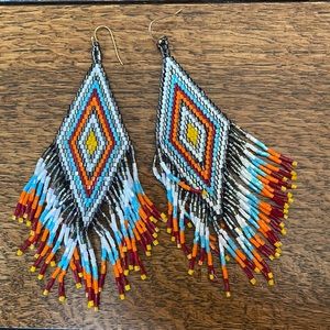beaded statement earrings